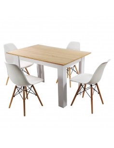 Zestaw stół Modern 120 SW i 4 krzesła Milano białe