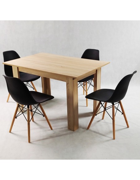 Zestaw stół Modern 120 sonoma i 4 krzesła Milano czarne