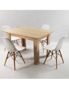 Zestaw stół Modern 120 sonoma i 4 krzesła Milano białe 2