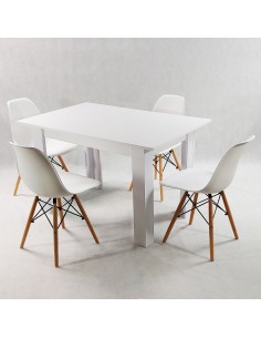 Zestaw stół Modern 120 biały i 4 krzesła Milano białe 2