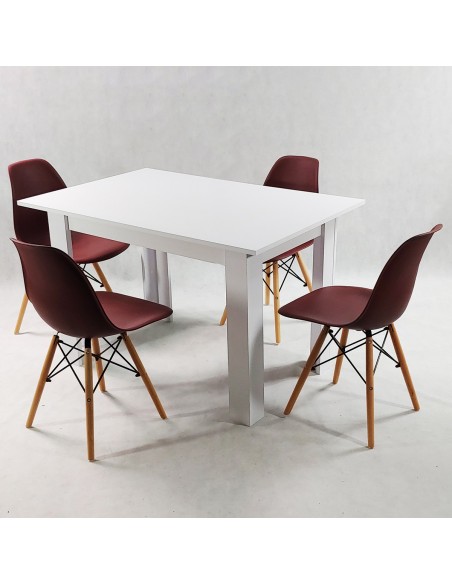 Zestaw stół Modern 120 biały i 4 krzesła Milano białe