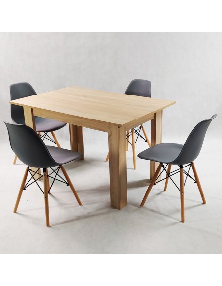 Zestaw stół Modern 120 sonoma i 4 krzesła Milano grafitowe