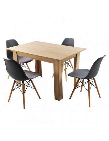 Zestaw stół Modern 120 sonoma i 4 krzesła Milano grafitowe