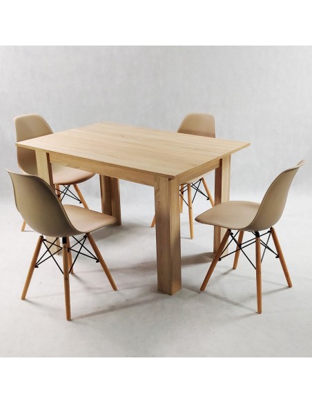 Zestaw stół Modern 120 sonoma i 4 krzesła Milano szare