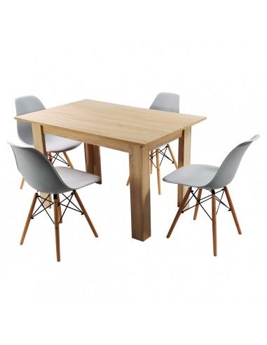 Zestaw stół Modern 120 sonoma i 4 krzesła Milano szare