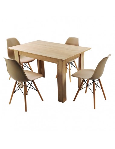 Zestaw stół Modern 120 sonoma i 4 krzesła Milano beżowe