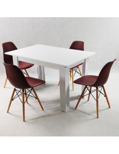 Zestaw stół Modern 120 biały i 4 krzesła Milano...