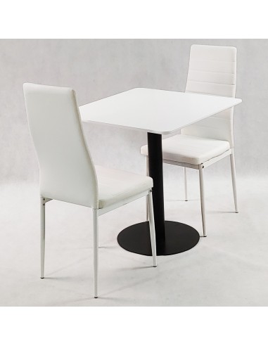 Zestaw stół Dakota 70x70 cm i 2 szare krzesła...