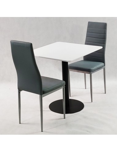 Zestaw stół Dakota 70x70 cm i 2 szare krzesła...