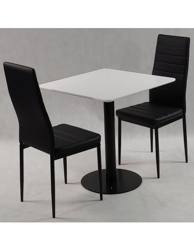 Zestaw stół Dakota 70x70 cm i 2 szare krzesła...