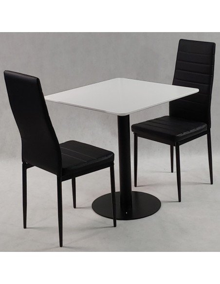 Zestaw stół Dakota 70x70 cm i 2 szare krzesła Nicea