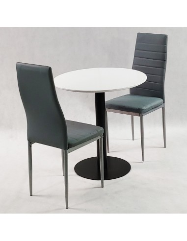 Zestaw stół Dakota 70x70 cm i 2 szare krzesła...