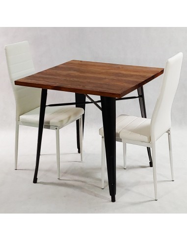 Zestaw stół PARIS czarny i 2 szare krzesła Nicea