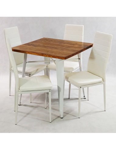 Zestaw stół PARIS biały i 4 białe krzesła Nicea