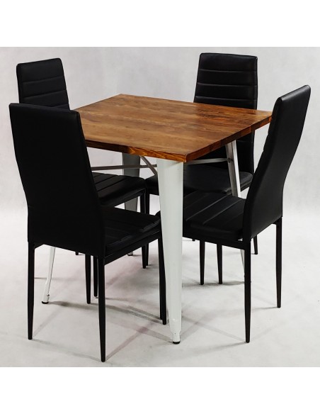 Zestaw stół PARIS biały i 4 białe krzesła Nicea