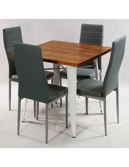 Zestaw stół PARIS biały i 4 białe krzesła Nicea