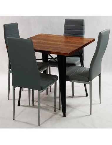 Zestaw stół PARIS biały i 4 szare krzesła Nicea