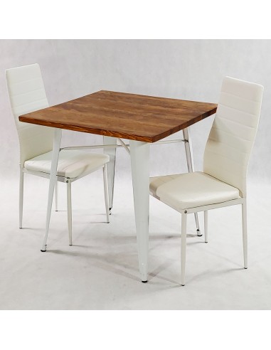 Zestaw stół PARIS biały i 2 białe krzesła Nicea