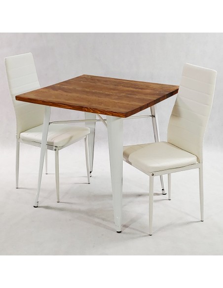 Zestaw stół PARIS biały i 2 białe krzesła Nicea