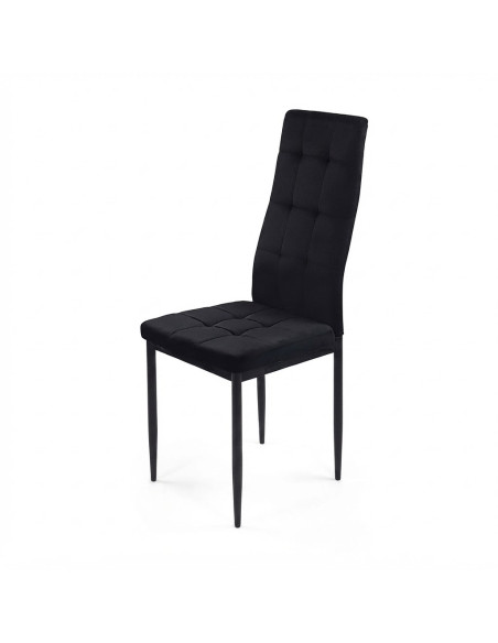 4 Krzesła Monako Velvet czarne/noga czarna