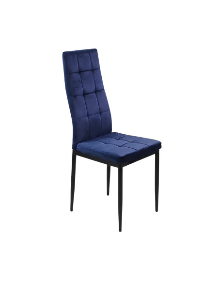 4 Krzesła Monako Velvet granatowe/noga czarna