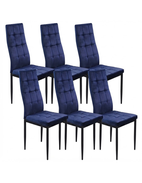 4 Krzesła Monako Velvet granatowe/noga czarna