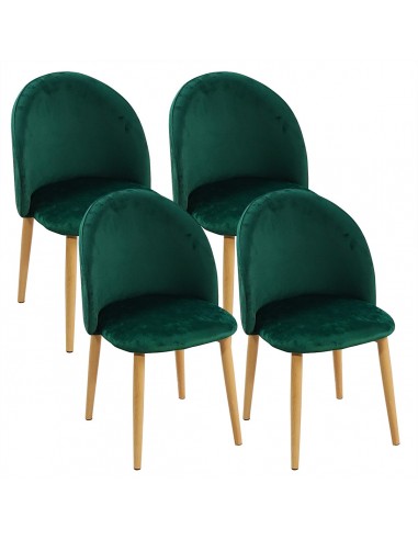 4 krzesła DENWER VELVET zielone - welur
