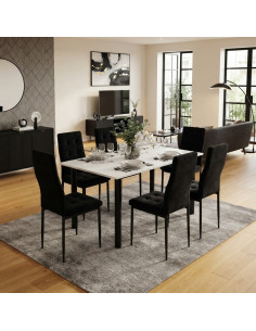 Stół Lugano 120x80 blat biały/nogi czarne 2