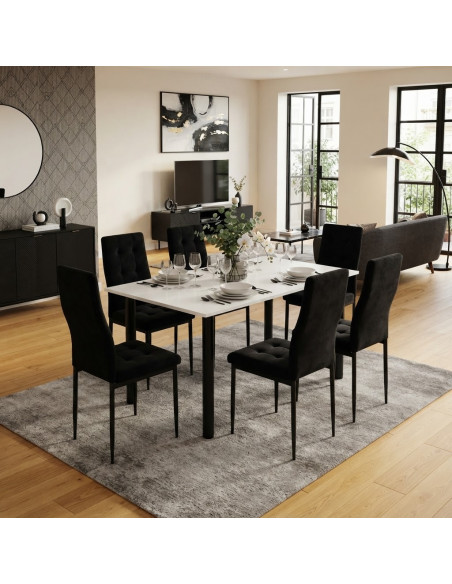 Stół Lugano 120x80 blat biały/nogi czarne