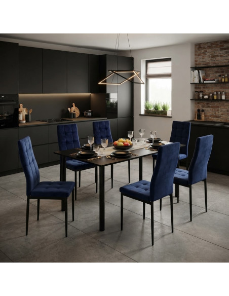Stół Lugano 120x80 blat czarny/nogi czarne