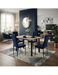 Stół Lugano 120x80 blat dąb sonoma/nogi czarne 2