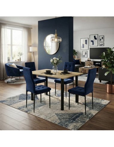 Stół Lugano 120x80 blat dąb sonoma/nogi czarne