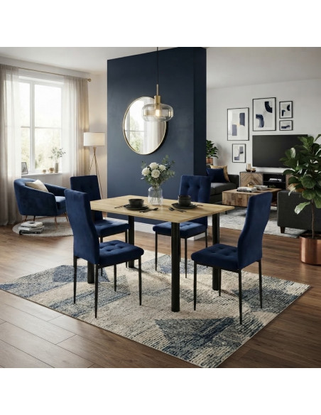 Stół Lugano 120x80 blat dąb sonoma/nogi czarne
