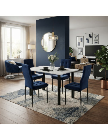 Zestaw stół Lugano 120x80 blat biały/nogi...