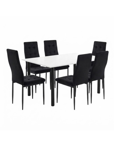 Zestaw stół Lugano 120x80 blat biały/nogi...