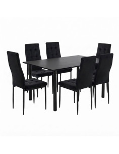 Zestaw stół Lugano 120x80 czarny 6 Monako czarnych/nogi...