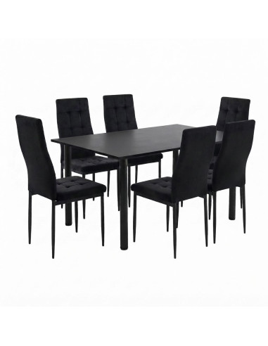 Zestaw stół Lugano 120x80 czarny 6 Monako...