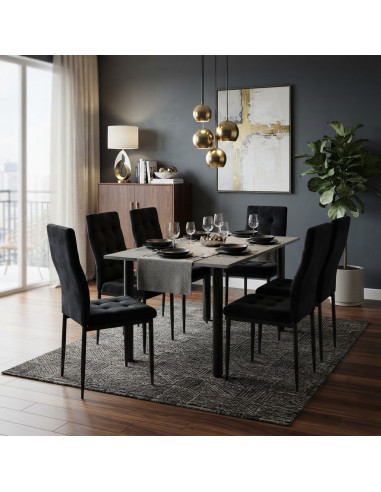 Zestaw stół Lugano 120x80 blat szary/nogi...