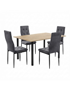 Zestaw stół Lugano 120x80 blat sonoma/nogi czarne 4...