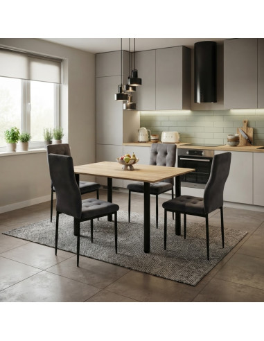 Zestaw stół Lugano 120x80 blat sonoma/nogi...