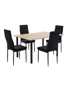 Zestaw stół Lugano 120x80 blat sonoma/nogi czarne 4...