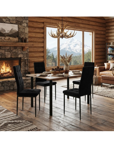 Zestaw stół Lugano 120x80 blat sonoma/nogi...