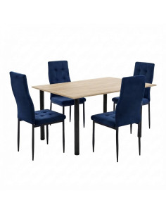 Zestaw stół Lugano 120x80 blat sonoma/nogi czarne 4...