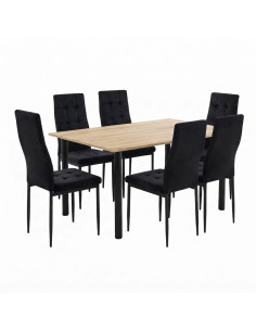 Zestaw stół Lugano 120x80 blat sonoma/nogi czarne 6...