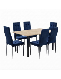 Zestaw stół Lugano 120x80 blat sonoma/nogi czarne 6...