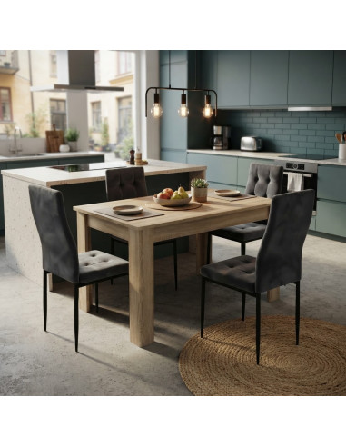 Zestaw stół 120x80 Sonoma 4 Monako szare/nogi...