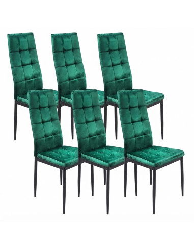 4 krzesła Monako Velvet zielone/nogi czarne