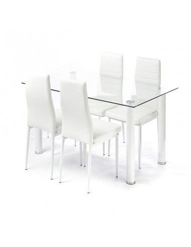 Stół Nicea transparentny nogi białe