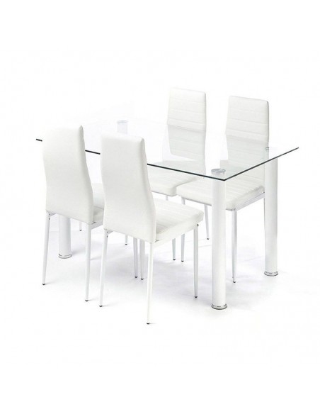 Stół Nicea transparentny nogi białe