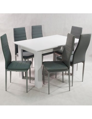 Zestaw stół Modern 120 biały i 6 szarych...